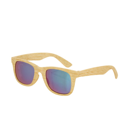 Óculos de Sol Estilo Madeira com Lentes Espelho Verde