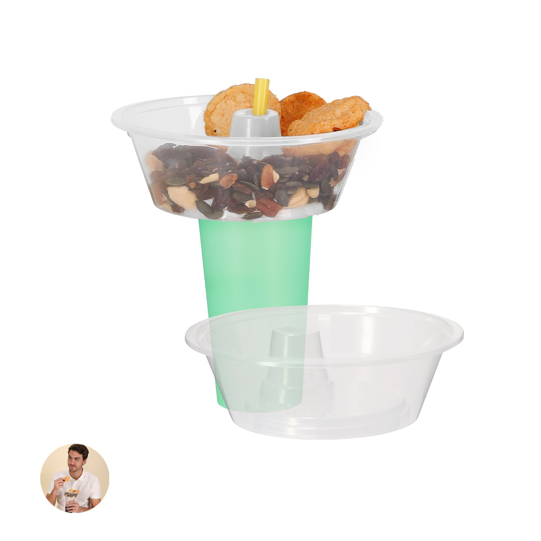 Bowl Prático Apeyar com Suporte para Canudo