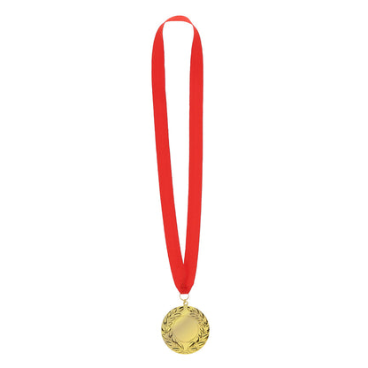 Medalha Dourada Binea 7cm com Fita Vermelha