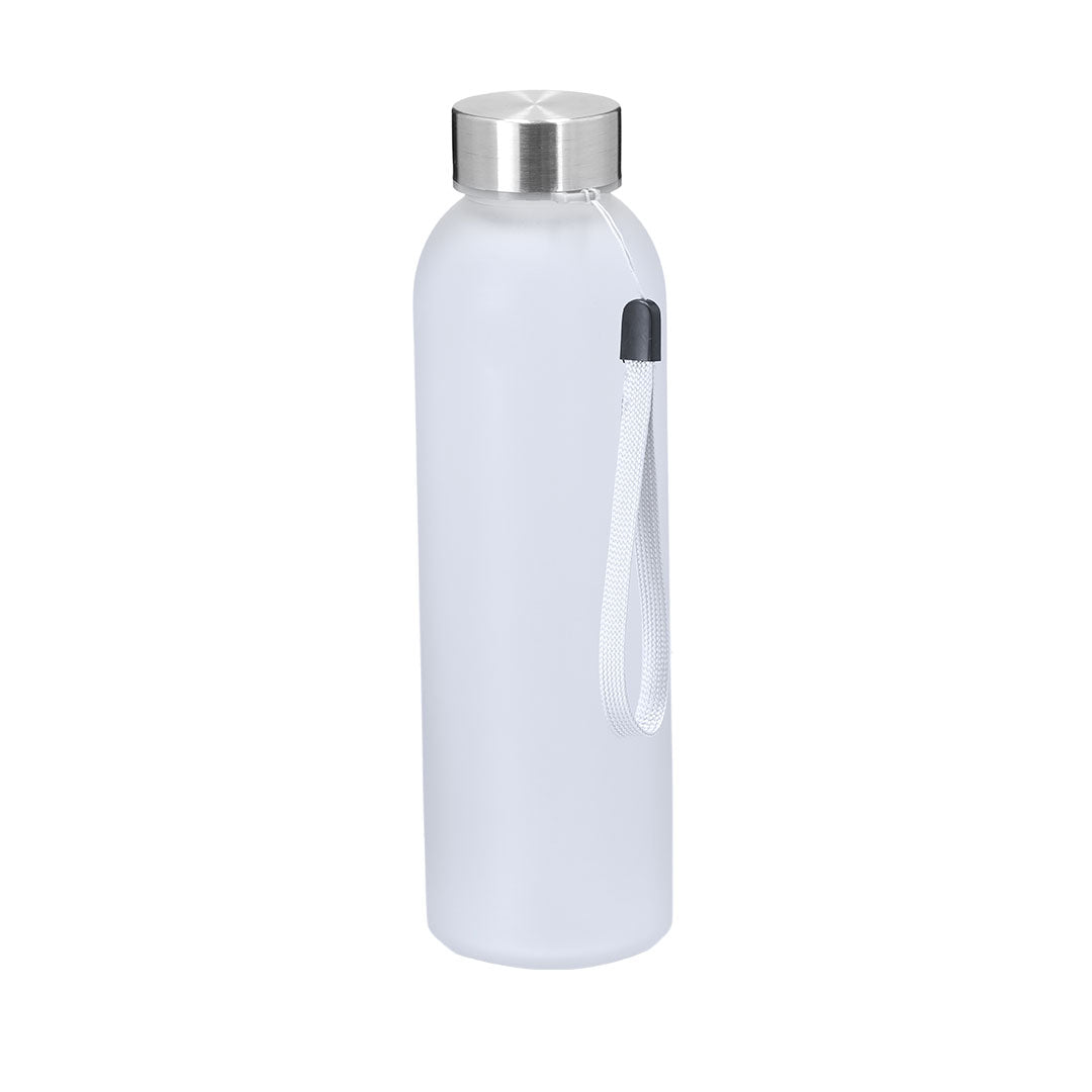 Bidão 500 ml em vidro frosted com tampa inox