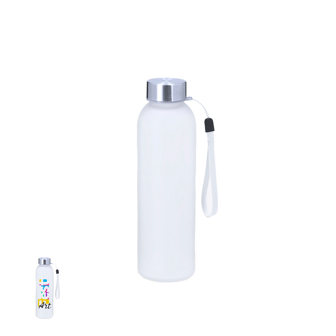 Bidão 500 ml em vidro frosted com tampa inox