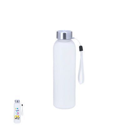 Bidão 500 ml em vidro frosted com tampa inox