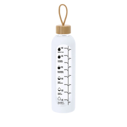Bidão de Vidro 1L com Tampa de Bambu e Funda de Silicone