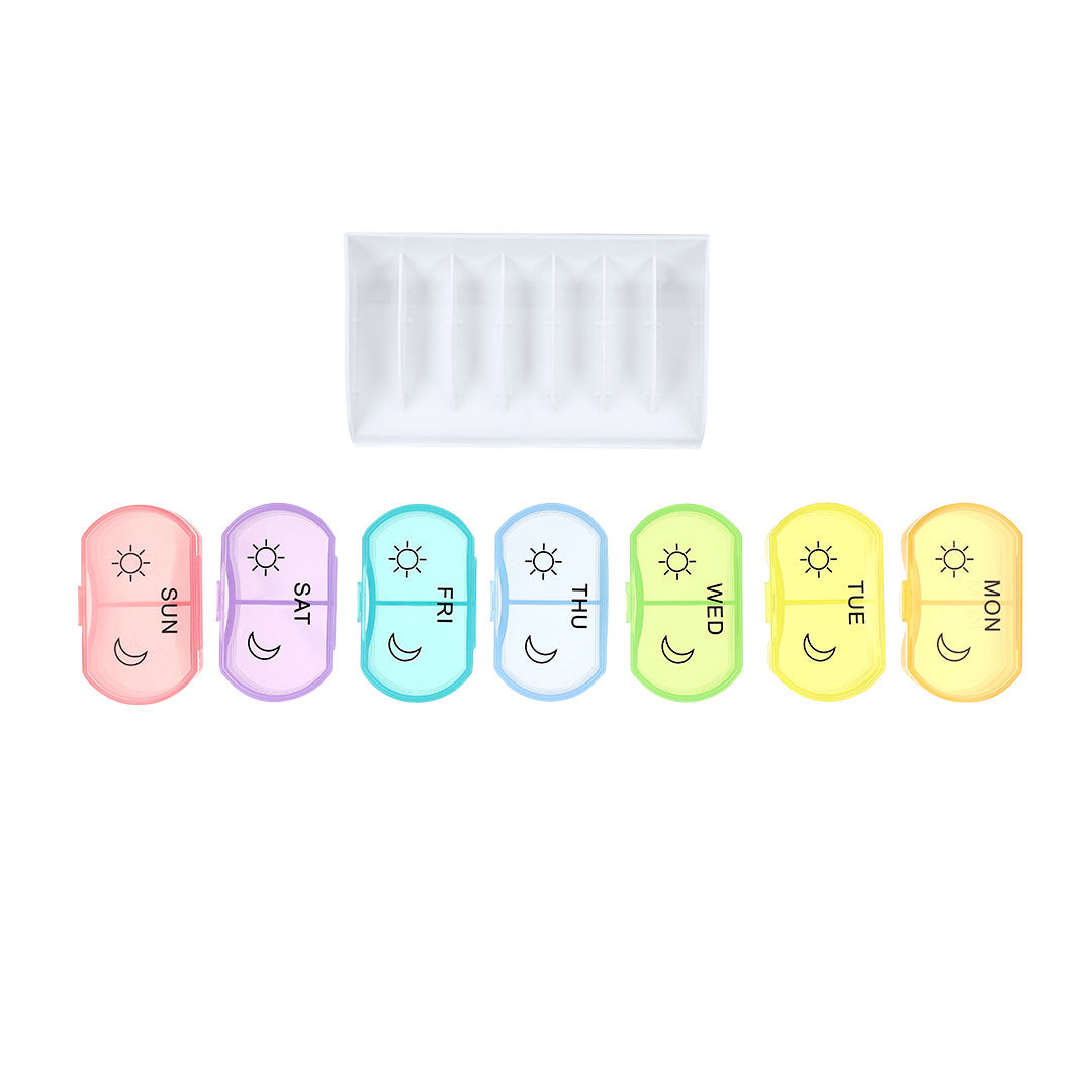 Pastillero Semanal Parnex com 7 Compartimentos Coloridos
