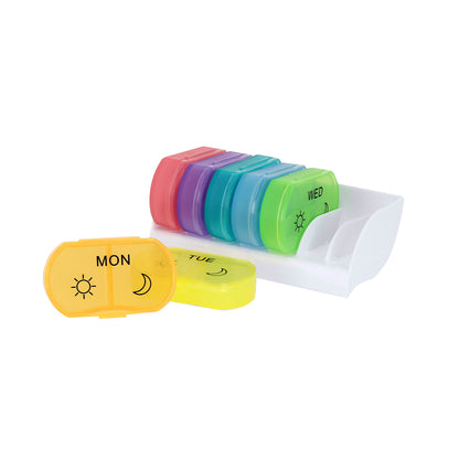 Pastillero Semanal Parnex com 7 Compartimentos Coloridos