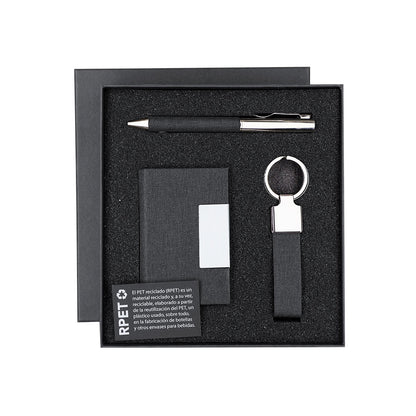 Set Elegante Fraxen em RPET Preto Bitono