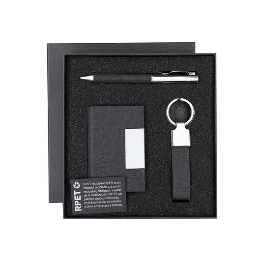 Set Elegante Fraxen em RPET Preto Bitono