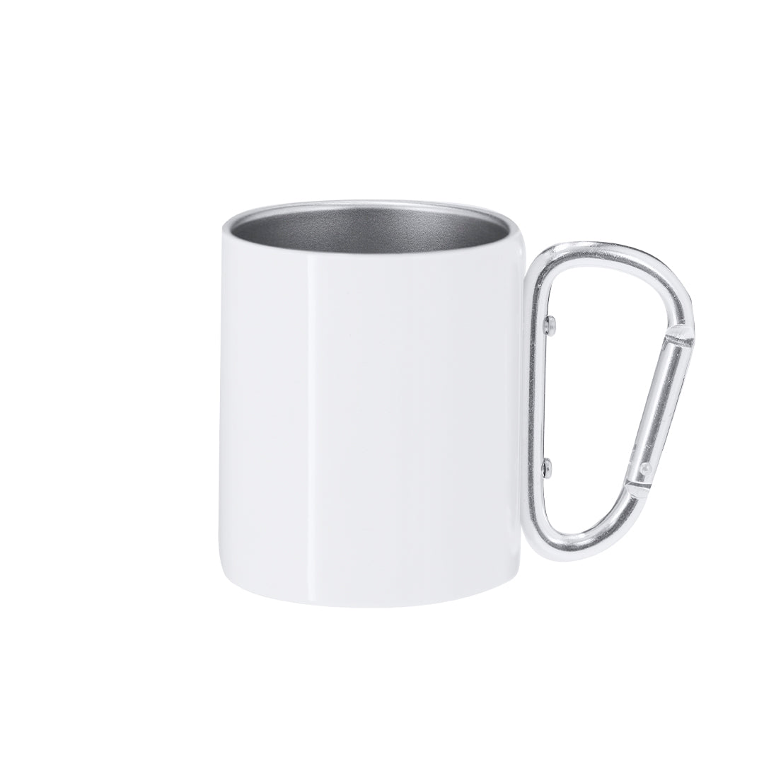 Caneca Inox 220ml com Alça Mosquetão