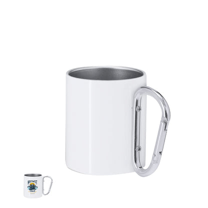 Caneca Inox 220ml com Alça Mosquetão