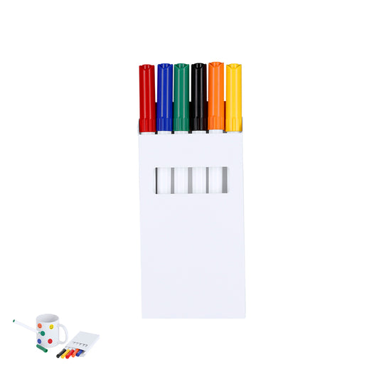 Set de 6 Rotuladores para Cerâmica Coloridos