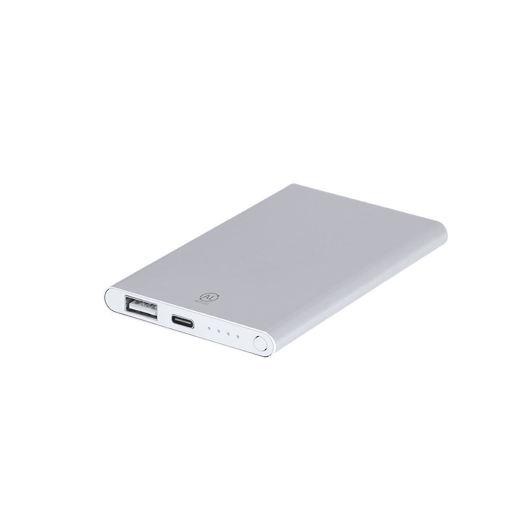 Power Bank 4000mAh em Alumínio Reciclado com USB Tipo C