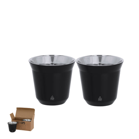 Conjunto Elegante de Copos em Aço Inoxidável Reciclado