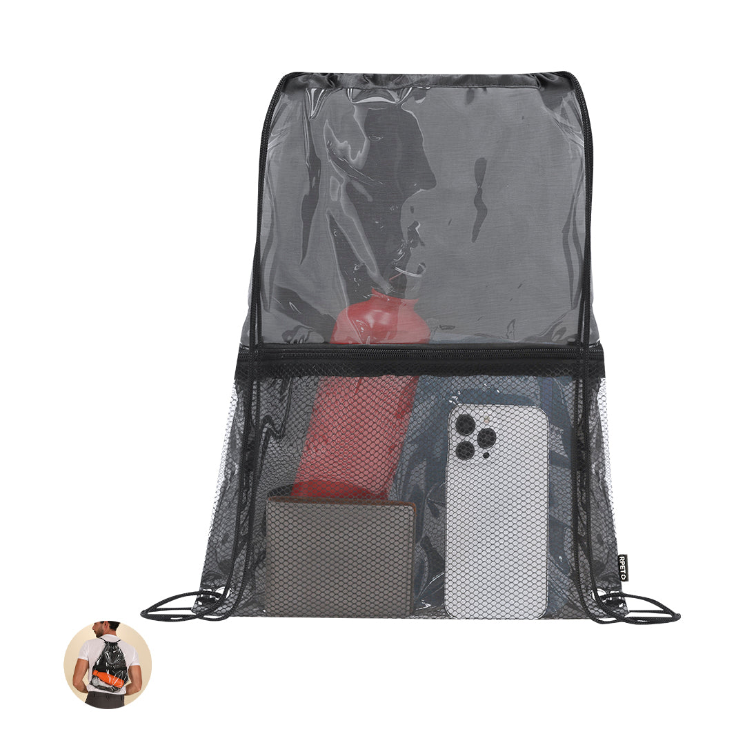 Mochila de Cordas RPET Transparente e Sustentável