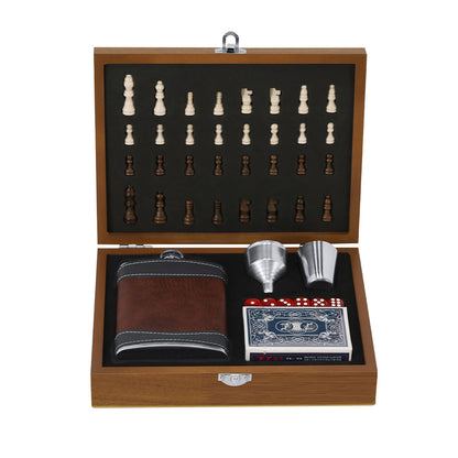Set Petaca Menzie com Acessórios e Jogo de Xadrez