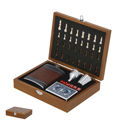 Set Petaca Menzie com Acessórios e Jogo de Xadrez