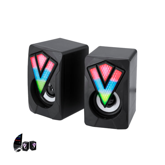 Caixas de Som Gamer com Luzes LED Multicoloridas