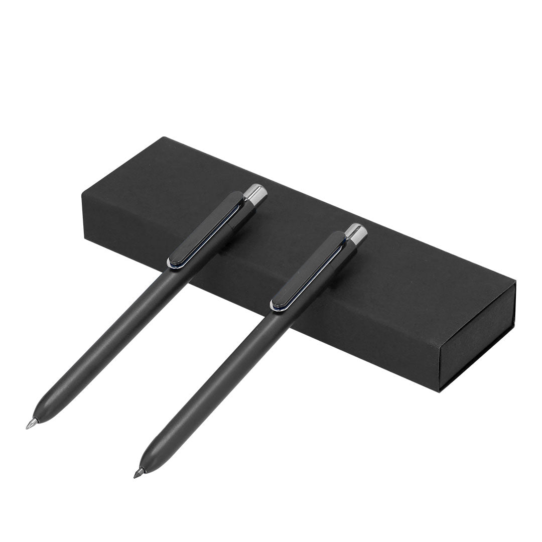 Conjunto Caneta Azul e Lápis Eterno em Estojo Reciclado