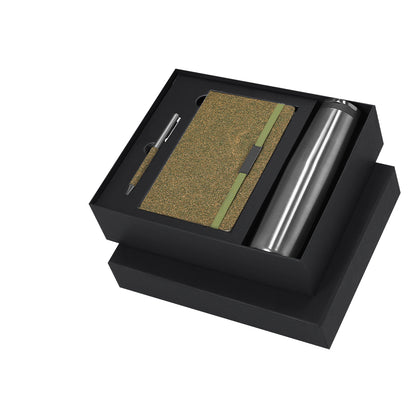 Conjunto Eco-Friendly: Bloco, Caneta e Garrafa Térmica