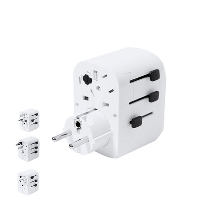 Adaptador de Tomadas Compacto com USB e Tipo C