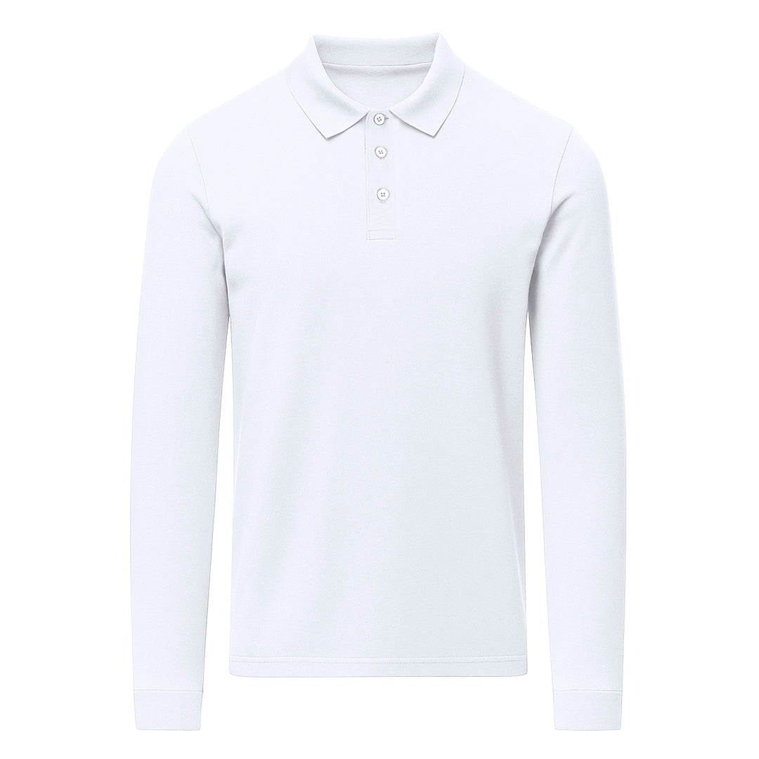 Polo Unissexo Manga Longa Charlot Branco Confortável