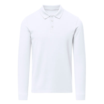 Polo Unissexo Manga Longa Charlot Branco Confortável