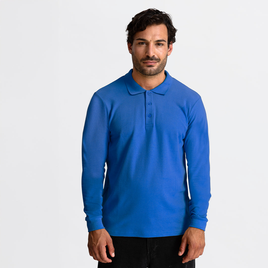Polo Unissexo de Manga Comprida em Piquê