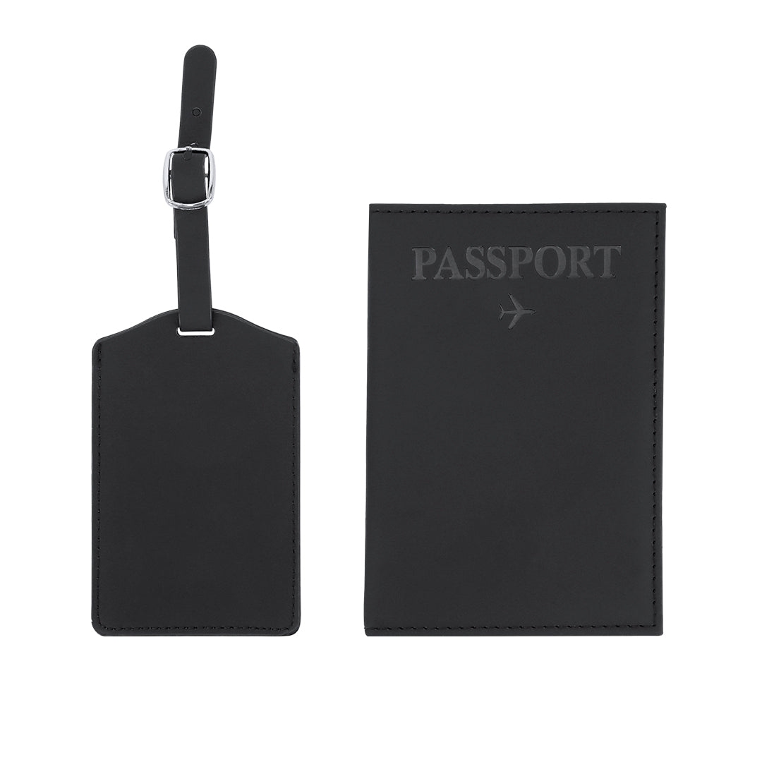Set de Viagem Elegante com Porta-Passaporte e Etiqueta