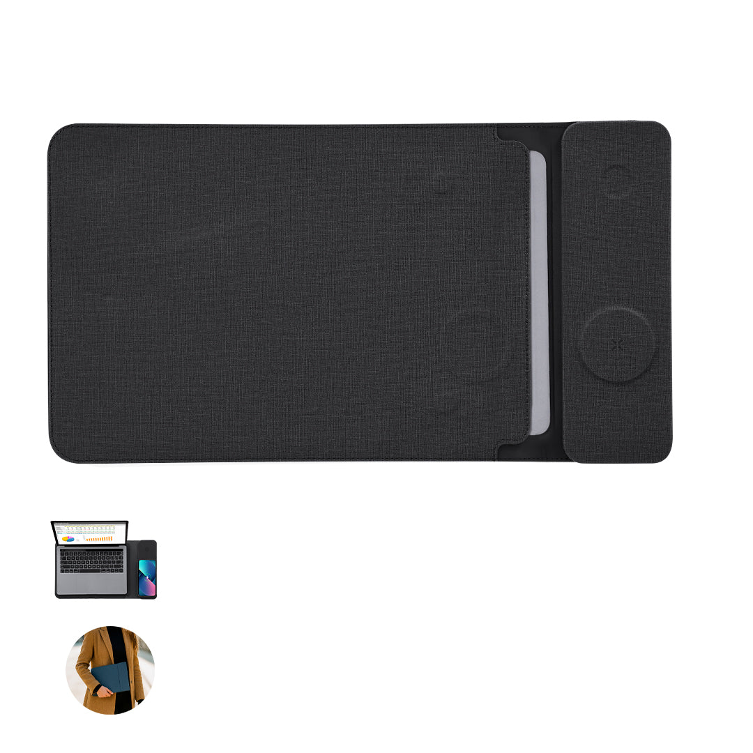 Funda Multifuncional para Portátil até 13" com Carregamento Sem Fios