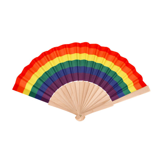 Abanico Rainbow Multicolorido em Madeira Natural