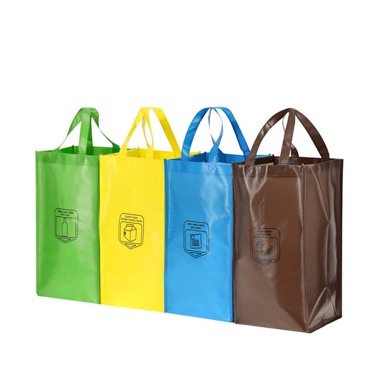 Conjunto de Sacos de Reciclagem Coloridos e Resistentes