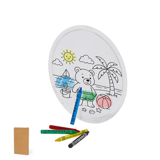 Frisbee Colorido com Lápis de Cera Divertidos