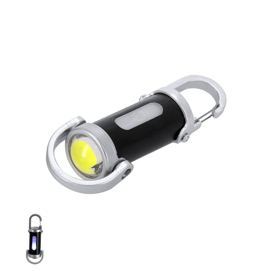 Lanterna Recarregável com 8 Luzes COB e Mosquetão