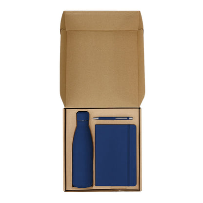 Conjunto Elegante: Bloco de Notas, Caneta e Garrafa Térmica