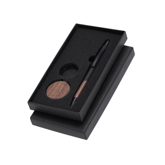 Conjunto Elegante em Madeira de Nogueira e Metal