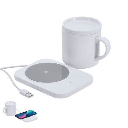 Calentador de Chá com Carregador Sem Fios 15W e Caneca