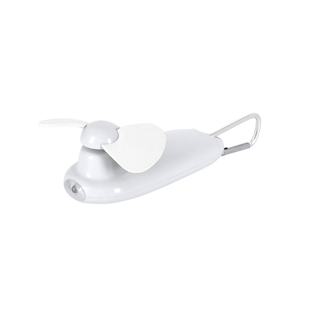 Ventilador Portátil com Lanterna LED e Mosquetão