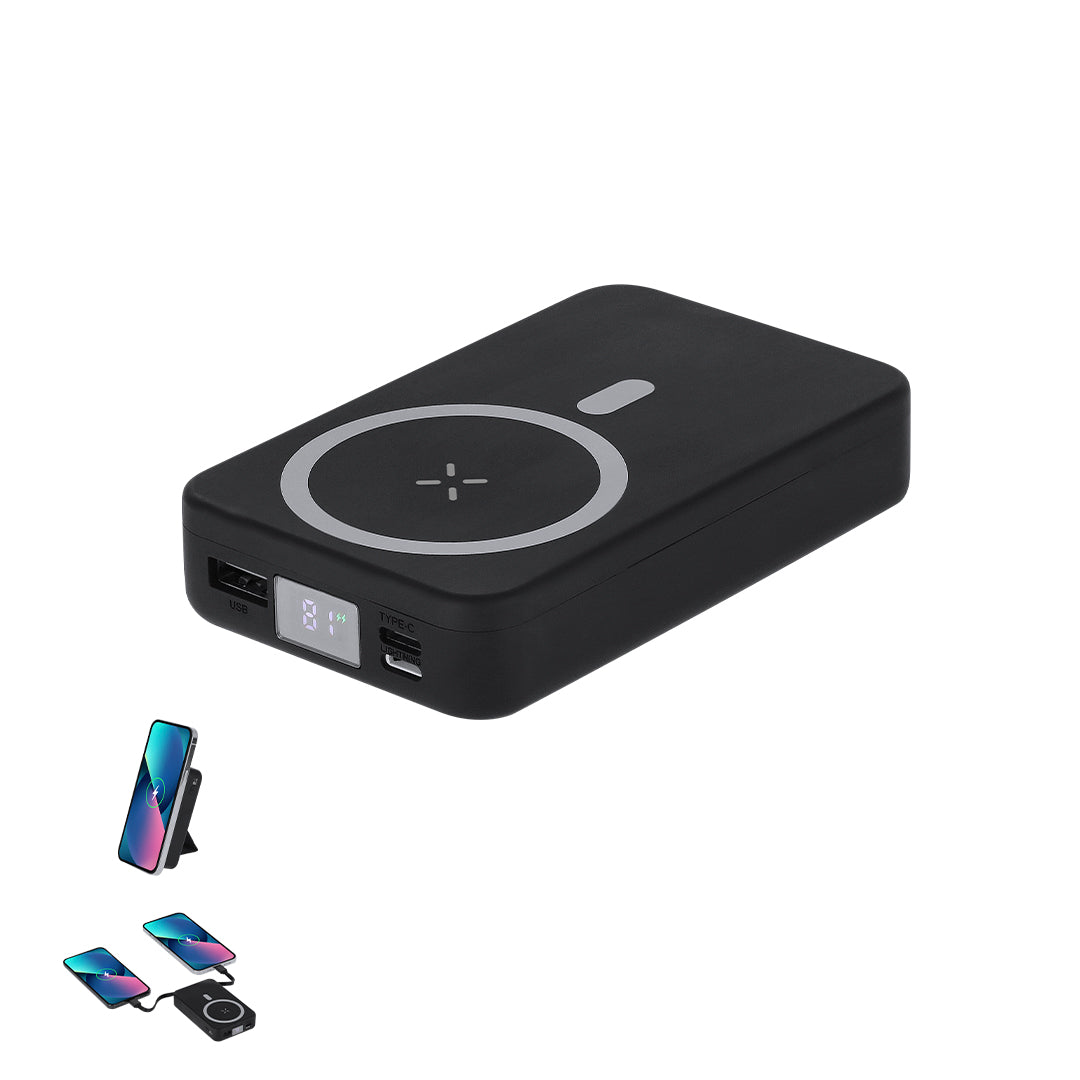 Bateria Externa 10.000 mAh com Suporte Magnético