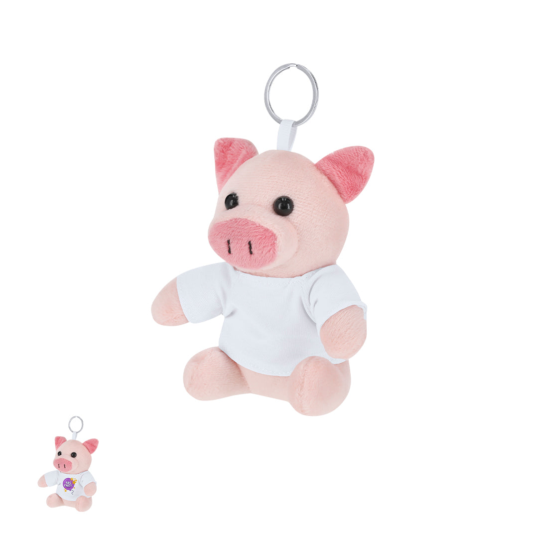 Porta-chaves de Porquinho de Peluche Personalizável