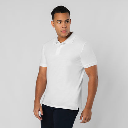 Polo Adulto Branco Charles em Algodão Piqué