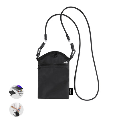 Estojo RPET com Proteção RFID e Correia 2 em 1