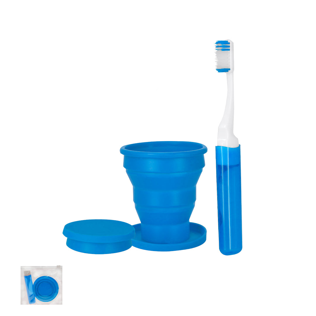 Conjunto de Escova de Dentes e Copo Dobrável