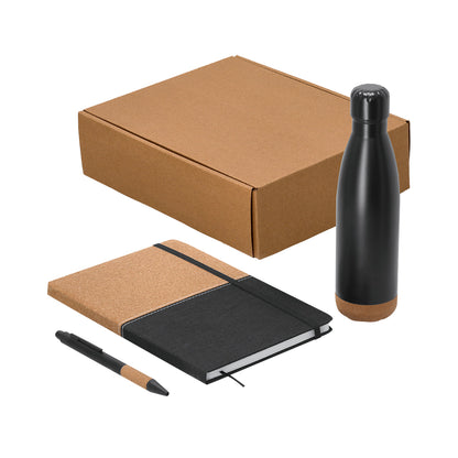 Conjunto Gravan: Bloco, Caneta e Garrafa Térmica