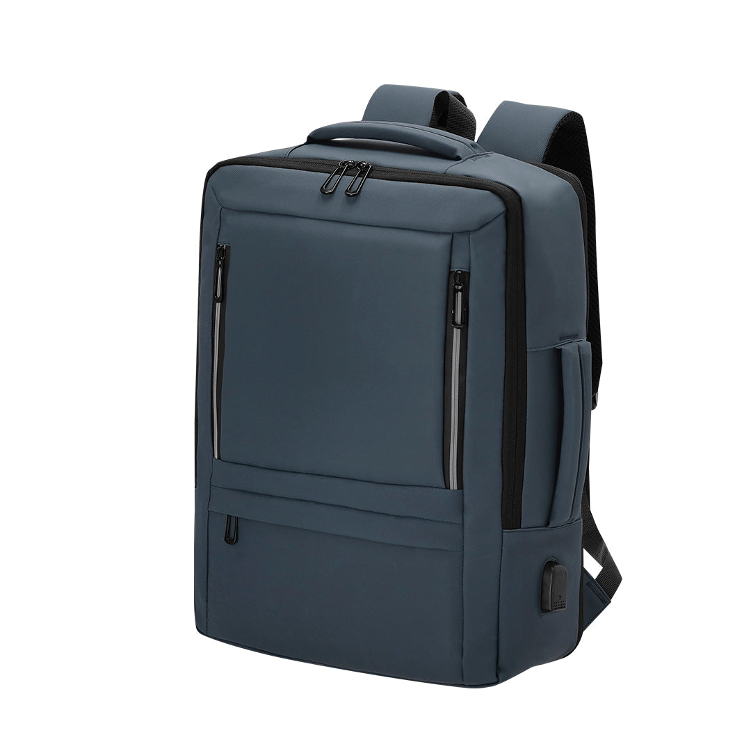 Mochila Extensível PU Durável com USB e Compartimentos