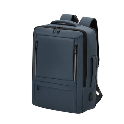 Mochila Extensível PU Durável com USB e Compartimentos