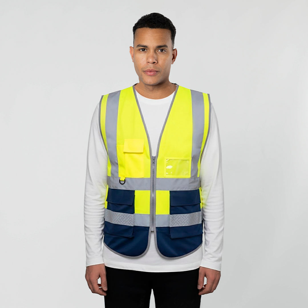 Colete Alta Visibilidade Bicolor com Bolsos Funcionais