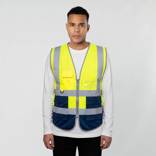 Colete Alta Visibilidade Bicolor com Bolsos Funcionais