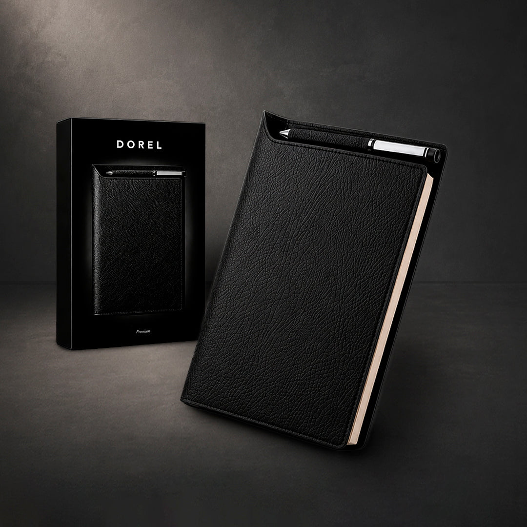 Bloco de Notas A5 Premium em PU Preto