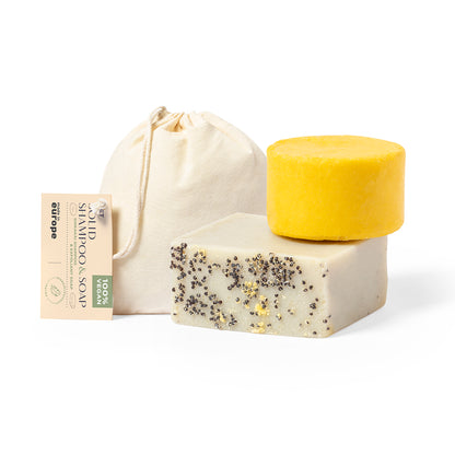 Set Vegano de Sabonete e Champô Sólidos Mionca