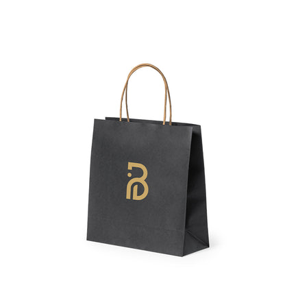 Bolsa Fortis em Papel Reciclado Preto Resistente
