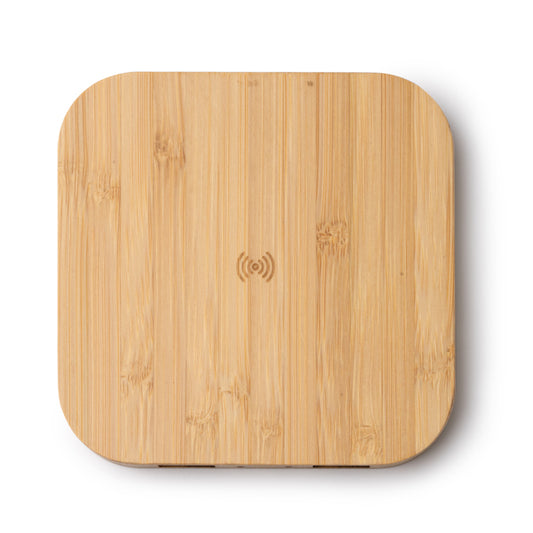 Carregador Sem Fios em Bambu com Luz LED